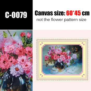DIY Stuhy Výšivky Ružové Kvety Dekoratívne Maliarske Plátno Farebné HD Vytlačí Vyšívanie, Cross Stitch Auta Domova C-0079