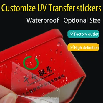 UV atrament Prenos Samolepky Papierové Štítky Nepremokavé Osobné prispôsobenie Obtlačky Vysoko Priľnavé potlače Free Design