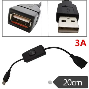 3A 22AWG medi USB power predlžovací kábel s vypínačom USB AMAF rozšírenie s prepnúť regulátor line