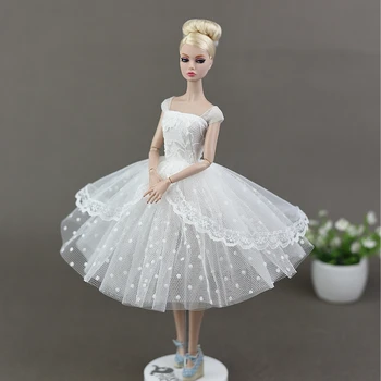 Nové Ručné Biela Čierna Bublina Sukne Princezná Šaty Svadobné Šaty, Oblečenie Oblečenie Bábiky, Príslušenstvo Pre 1/6 Barbie Xinyi FR Bábika