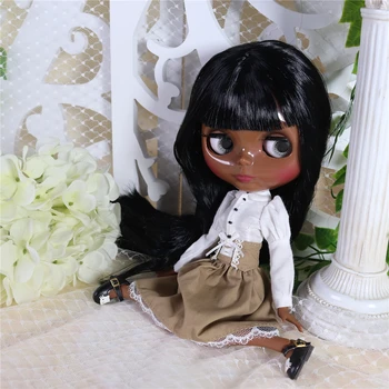 ĽADOVÉ DBS Blyth bábika 1/6 bjd super black skin spoločný orgán čierne vlasy 30 cm hračka kĺbové bábika