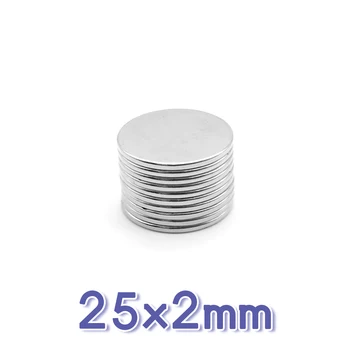 5/10/20//30/50PCS 25x2 mm Kolo Silné Silné Magnetické Magnet 25 X 2 mm Disk Neodýmu Magnet 25x2mm Permanentné Magnety 25*2