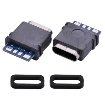 5-10pcs Nepremokavé USB C Jack Typ-C 4Pin Konektor Samica Port Data Socket Pre DIY PCB Spájky Dizajn Plnenie Prenos Dát