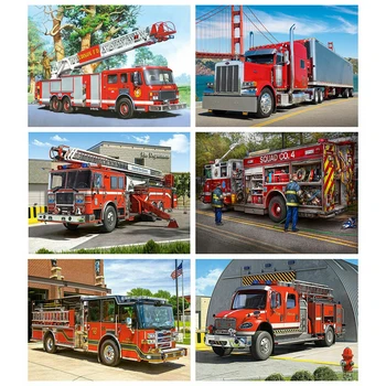 Evershine 5D DIY Plné Námestie Diamond Maľovanie Cross Stitch Požiaru Truck Drahokamu Výšivky Krajinnej Mozaiky Remesiel Domova