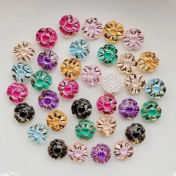 100KS 8 MM Krásne multicolor kvetinový ploché späť akryl gem zápisník svadobné odtlačkový bižutérie DIY ručne vyrábané dekorácie