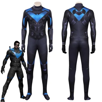 Gotham Rytieri Nightwing Cosplay Kostým Jumpsuit Oblečenie Halloween Karneval Party Oblek
