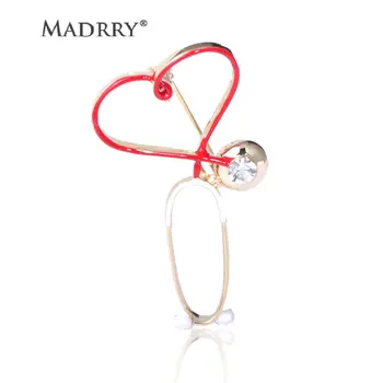 Madrry Klasické Láska Stetoskop Brošňa Pre Ženy, Mužov Golier Klobúk, Šatku Strany Odznak Black Lekár Zdravotníckeho Brošňa Vianočné Darčeky