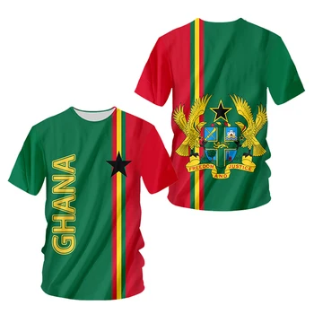 Muži T-shirt 3D Harajuku Ghana Jersey Tričko Grafické T Košele Y2k Digitálne Tlačené Lete Nadrozmerné Dizajn Tee Kvapka Loď Veľkoobchod