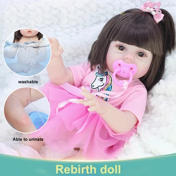 53 cm Znovuzrodené Dieťa Upokojiť Hračky Vinyl Realisticky Reborn Bábiky pre Dieťa Spí Baby Doll Súpravy s Cumlík Kŕmenie Fľaše, Plienky