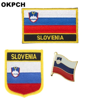 Slovinsko Národnej Vlajky Vyšívané Žehlička na Škvrny na Oblečení Kovové odznaky PT0165-3