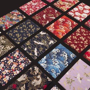 5 KS Japonský Textílie Cherry Blossom Samoopaľovacie Bavlnené Tkaniny Pre Šitie Kimono Cheongsam,DIY Osobné Taška,Šperky,Patchwork