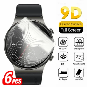 6PCS GT2Pro 9D Zakrivené Hydrogel Mäkká Fólia Pre Huawei Sledovať GT2 Pro GT 2 42mm 46 mm GT2E 2E Smartwatch Screen Protector Nie Sklo