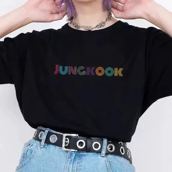 Jungkook T-Shirt Femme K pop List tričko Ženy kórejský Štýl Grafiky Tee Tričko Topy Streetwear Lumbálna Oblečenie Dropshipping