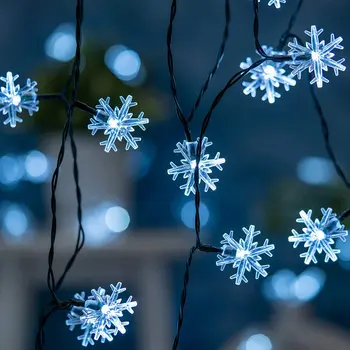 Solárne Lampy Vonkajšie Snowflake LED Reťazec Ľahké Záhradné Dekorácie Pre to, Terasa, Trávnik Izba Vianoce, Nový Rok Snowflake String Svetlá