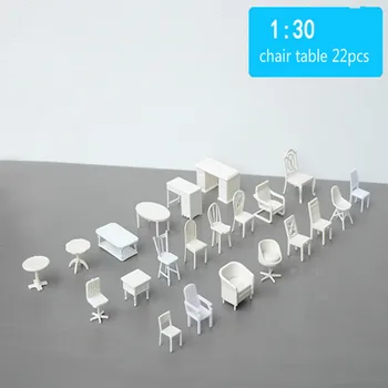 20pcs/veľa 1/30 Rozsahu White Hot Predaj Plastových Model Stoličky A Stôl Pre Architektúry Modelu Stavebnice Hračky