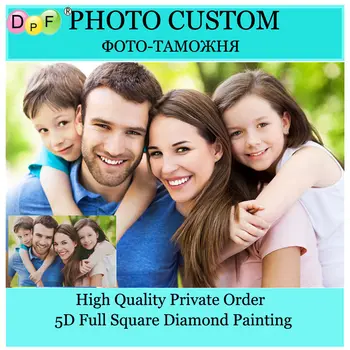 DPF Foto Vlastné Diamond Výšivky Súkromné vlastné remeslá plné Námestie diamond maľovanie cross stitch, Aby Vaše Vlastné diamond Mozaika