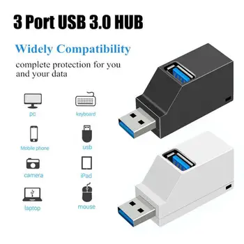 USB 3.0 HUB Adaptér Extender Mini Splitter Box 3 Porty Pre PC, Notebooku Macbook Mobilný Telefón Vysokej Rýchlosti U Diskov Reader Pre Xiao