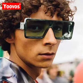 Yoovos Nadrozmerné Okuliare Mužov 2021 Vintage Značky Dizajnér Námestie Slnečné Okuliare Luxusné Kvalitné Zrkadlo Retro Oculos De Sol