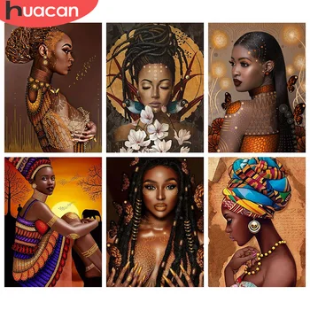 HUACAN 5D Diamond Maľovanie Nových Prírastkov Africkej Ženy Kamienkami Diamond Výšivky Cross Stitch Portrét Mozaiky Predaj Decortion