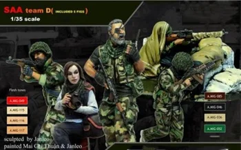 1/35 Die-cast Živice Charakter Modelu montážna sada Scény Modern Warfare Živice Vojakov 5 Ľudí a (vrátane Platformy) Nevyfarbené