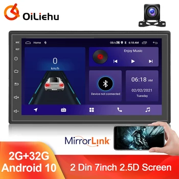 Oiliehu 2 Din 7/9/10 Palcový Android 11 autorádia Dotykový Displej 2.5 D HD 2+32 G Wifi GPS Autoradio Univerzálny Audio Pre Volkswagen Kia