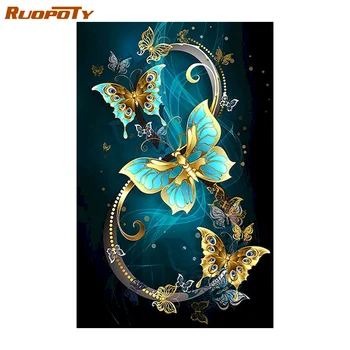 RUOPOTY 5D DIY Diamond Výšivky Crystal Motýľ Diamond Maľovanie Drahokamu Obrázok Cross Stitch Art Kit Dospelých Domov Zariadených izbách