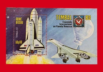 1Sheet Nová Guinea-Bissau Post Pečiatka 1983 Raketoplánu Concorde Suvenír List Pečiatky MNH