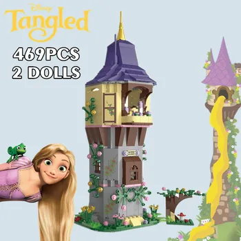 Nové 469PCS Disney Princess Hrad Rapunzel je Veža Zamotaný Priateľmi Stavebné kamene, Tehly Detí, Narodeniny Hračka Darček Dieťa Dievčatá