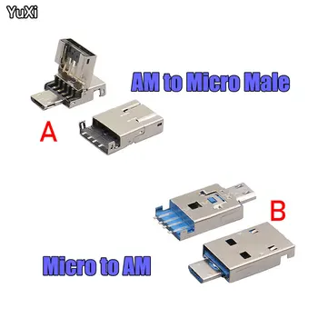YUXI 1PCS USB 2.0 Muž Sídlo SMT Potopenie Doska SOM na Mikro Male dva-v-jednom skladanie/Stiahnuteľné konektor rozhrania