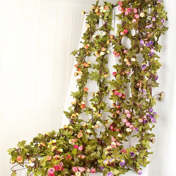 42 Hlavy Umelé Kvety, Svadobné Scény Fotografie Jeseň Star Malé Ruže Ratan Vianoce Domov Kúpeľňa Balkón Dekorácie