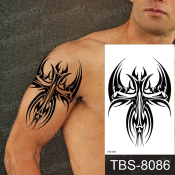 muži ramene tetovanie black henna stroj tribal mens hrudníka tetovanie sexy tetovanie, dočasné rameno rukáv nepremokavé falošné vody tetovanie