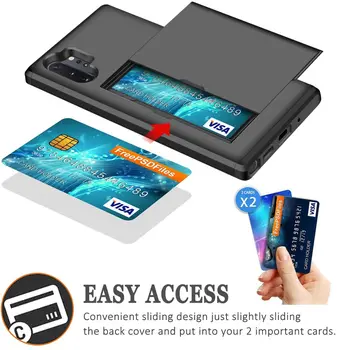 Peňaženka Posuvný Kryt Slotu Karty obal pre Samsung Poznámku 10 Plus Kryt pre Samsung Galaxy Note 10 Plus Note10 Pro Kryt Coque Funda