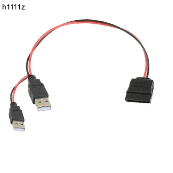 SATA na USB Káble, Adaptér 40 cm USB 5V Mužov Na 15 kolíkový SATA Žena Port Napájací Kábel, Adaptér Pre 2.5 palcový HDD SATA SSD Napájacie Káble