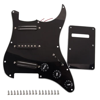 Čierny 3-Vrstvové Sss Dual Železničnej Snímače Naložené Prewired Gitara Pickguards Pre 11 Otvor Elektrická Gitara