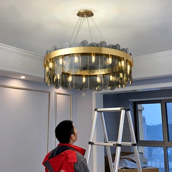 Nordic Sklo Zlatý Luster Osvetlenie stropné Závesné LED svietidlá Moderného Jedáleň Kuchyňa Svietidlá Domova Svietidlo