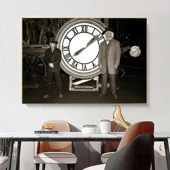 Späť do Budúcnosti Clock Tower Plátno, Maľovanie na Klasický Film Vintage Wall Art Plagát, Tlač Obrázku na Obývacia Izba Domova