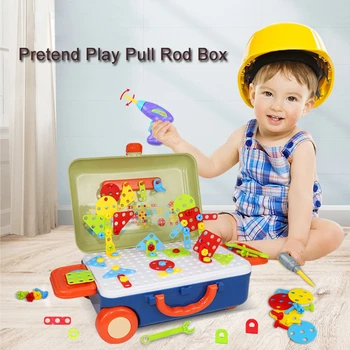 207pcs Predstierať, že Hrať Tool Box Demontáž Simulácia Vŕtať Skrutku, Hračky Pre Deti, Vzdelávacie Hračka Zostaviť 3D Puzzle Deti Darček