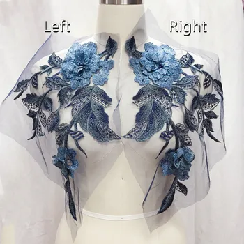 Farebné 3D Korálkové Hot Vŕtať Zrkadlové Kvety, Čipky Patch Nášivka Headdress Textílie Šaty Ručné Diy Príslušenstvo