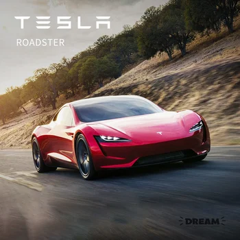 Čas Micro Sen 1:64 Tesla Roadstar Červená Zliatiny Diorama Elektrické Športové Koncept Modelu Auta Miniatúrne Zber Carros Hračky Darček