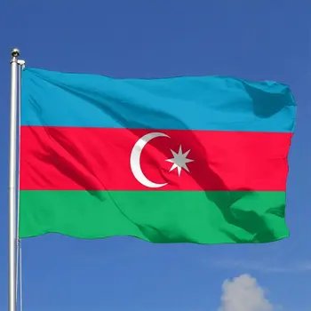 90X150cm Azerbajdžan Vlajky Zástavy Visia Národnej Vlajky Domáce Dekorácie Vlajka Visí Vytlačené Modrá Červená Zelená Vlajka azerbajdžan