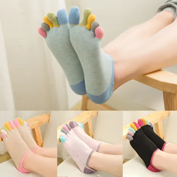 Päť prstov Ponožky Japonský štýl Ponožky Farebné Prst Ponožky Plnom Podpätku Päť-toed Neviditeľné Pohodlie Prst Ponožky Roztomilé Ponožky Kawaii