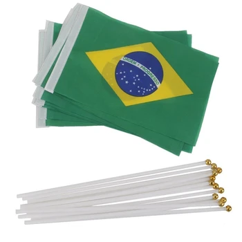 10pc Brazília Br Brasil Národnej Vlajky 14*21 cm Futbalových Fanúšikov Strane Vlajky Vonkajšie Vnútorné Banner Domova so suvenírmi Darček