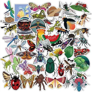 50Pcs Hot Prírody Hmyzu Samolepky Zvierat Ant Lienka Nálepky na Bicykel Batožiny Notebook Odtlačkový Vzdelávacie Hračky Samolepky pre Deti