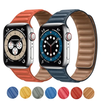 Originálne Kožené Odkaz Náramok pre Apple hodinky kapela Série 6 SE 44 mm 40 38 mm 42mm watchband Magnetické Slučky náramok iWatch 5 4 3