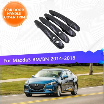Pre Mazda3 Mazda 3 MK3 BM BN Hatchback Sedan 2014~2018 Chrome Dvere Auta Rukoväť Kryt Výbava Set 4 KS Chróm Styling Príslušenstvo