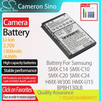 CameronSino Batéria pre Samsung SMX-C14 SMX-C10 SMX-C20 SMX-C24 HMX-W300 HMX-U15 hodí Samsung BPBH130LB Digitálny fotoaparát Batérie
