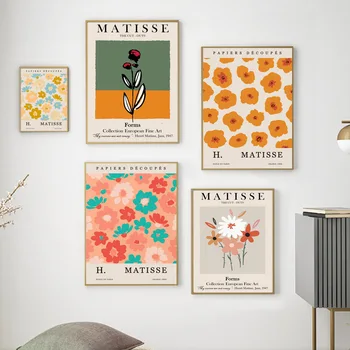 Henri Matisse Kvet, List Abstrakt Retro Nordic Plagáty A Tlačí Na Steny Umelecké Plátno Na Maľovanie Obrazov Na Stenu Pre Obývacia Izba Dekor