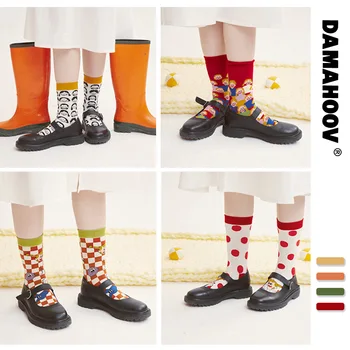 Nové tlačené vysoko kvalitné bavlnené ponožky pre mužov a ženy, bavlnené ponožky Japonsko Kawaii roztomilý dámske ponožky ženy Harajuku streetwear