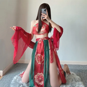 Čínske Tradičné Sexy Spodnú Bielizeň Ženy Šifón Priesvitných Šatách Farby Exotických Starovekej Číne Cosplay Oblečenie Klasické Kostýmy
