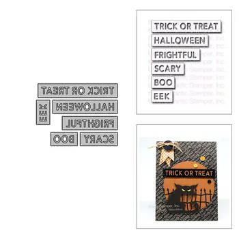 2021 Nové Zadnej strane-cut Halloween Slovo Rezanie Kovov Zomrie pre DIY Scrapbooking Dekor a Karty Výrobu Papiera, Plavidlá, Razba Bez Pečiatky